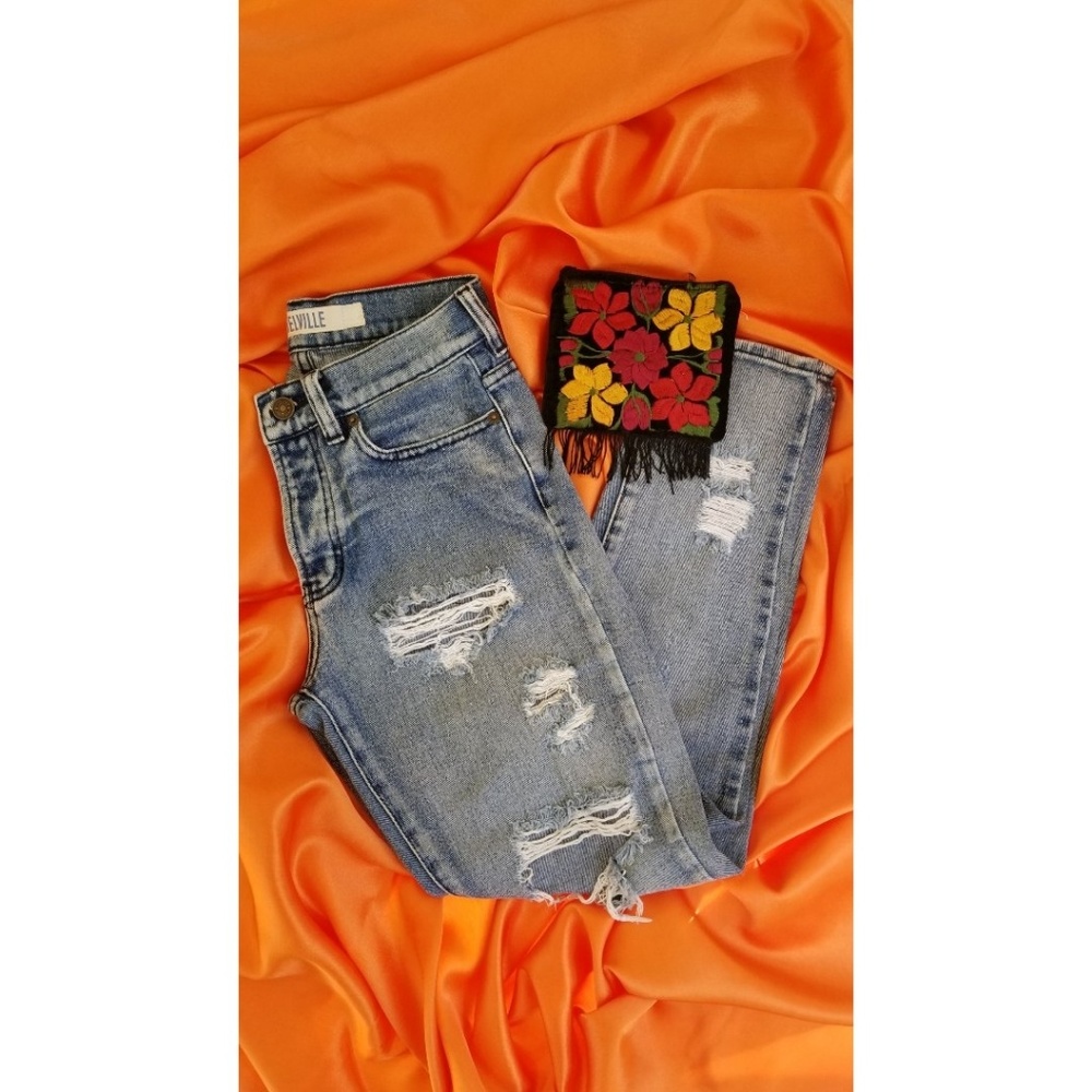 {Brandy Melville} Medium Wash Jeans with Rips